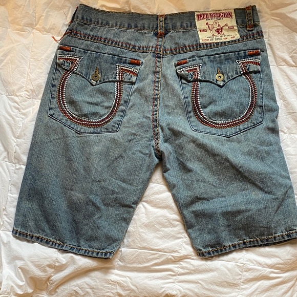True Religion Other - True Religion Mens Jorts Light Blue Denim Shorts with Contrast Stitching